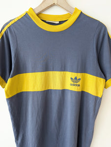 *Adidas* Ringer Shirt Blaugrau Gelb (L) das