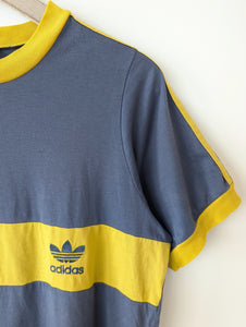 *Adidas* Ringer Shirt Blaugrau Gelb (L) das