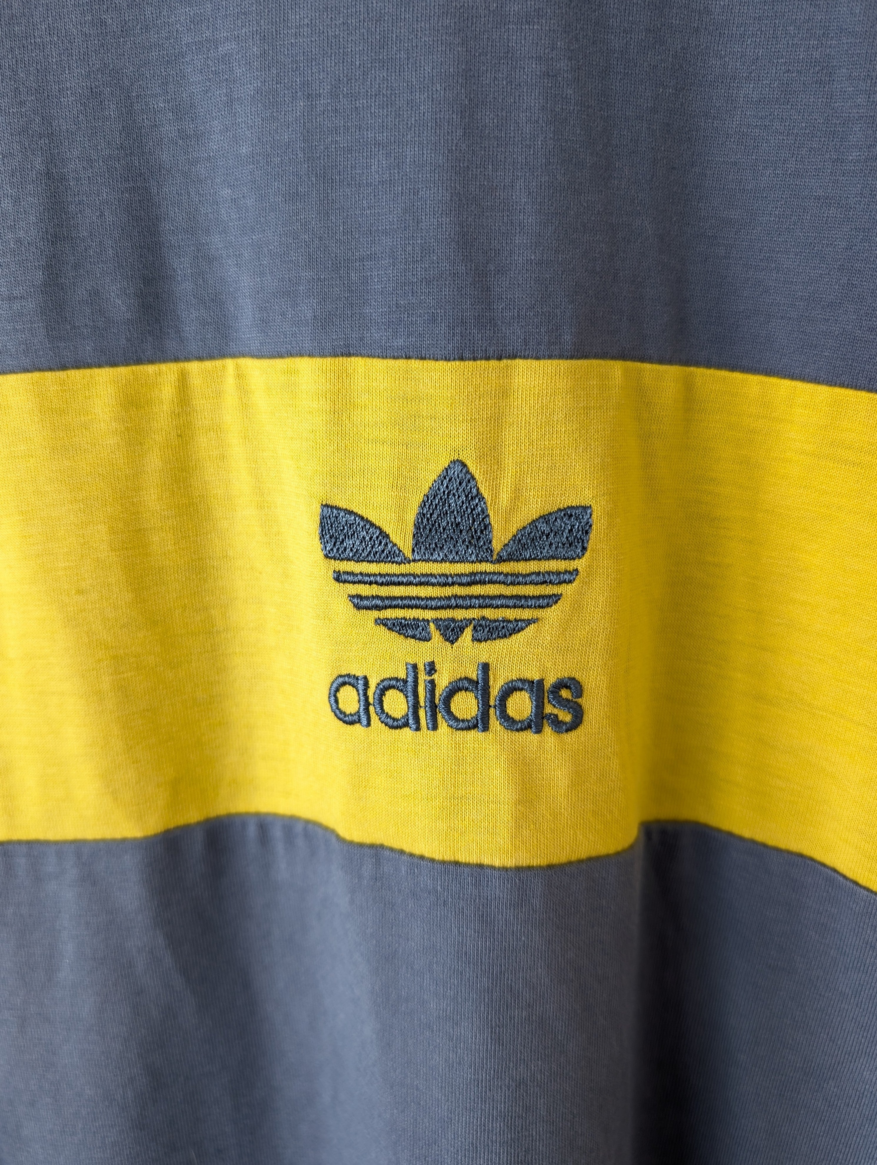 *Adidas* Ringer Shirt Blaugrau Gelb (L) das