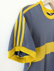 *Adidas* Ringer Shirt Blaugrau Gelb (L) das