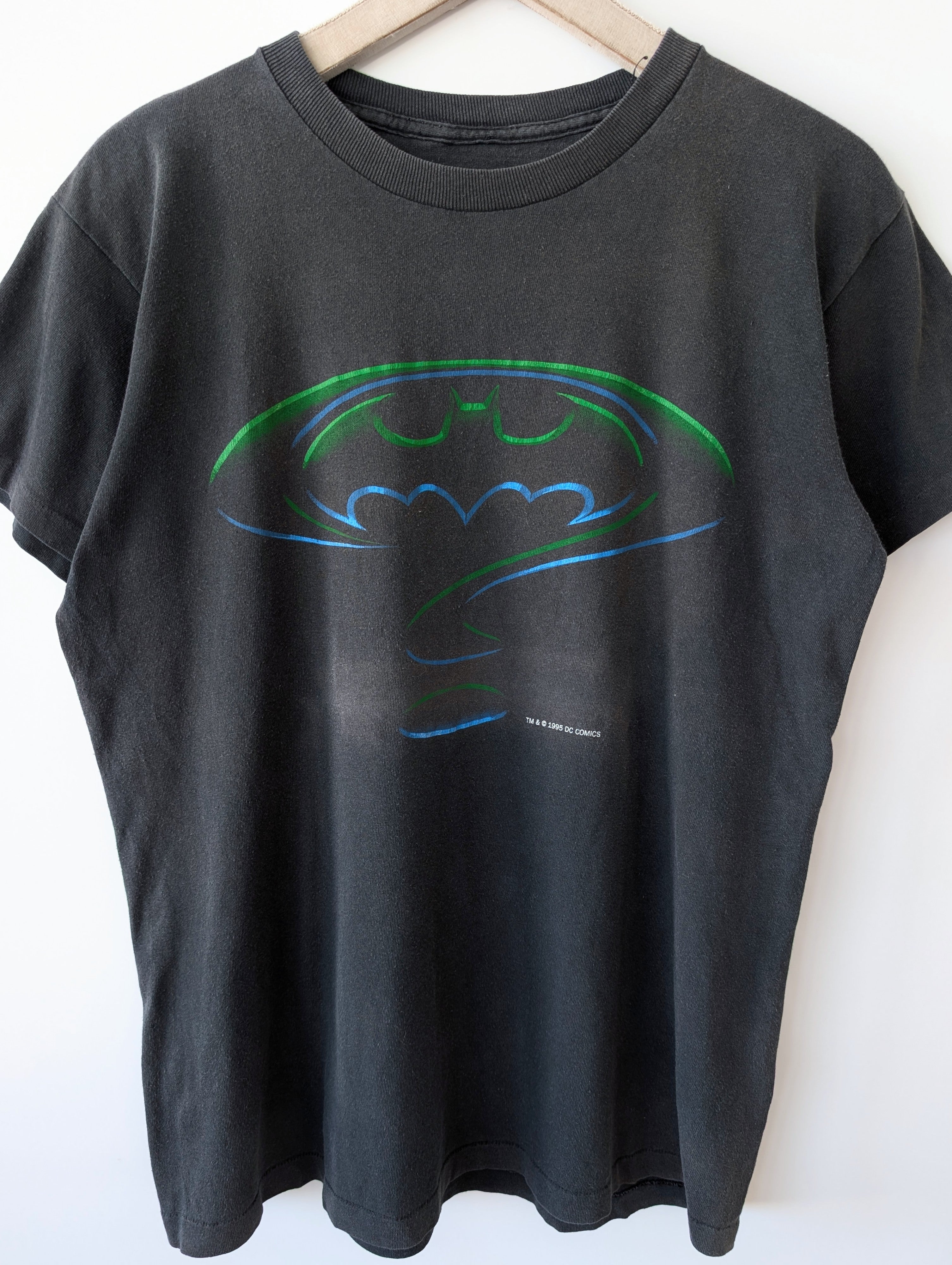 *Batman* RARE Shirt Logo 1995 Batman Forever Singlestichted (M)