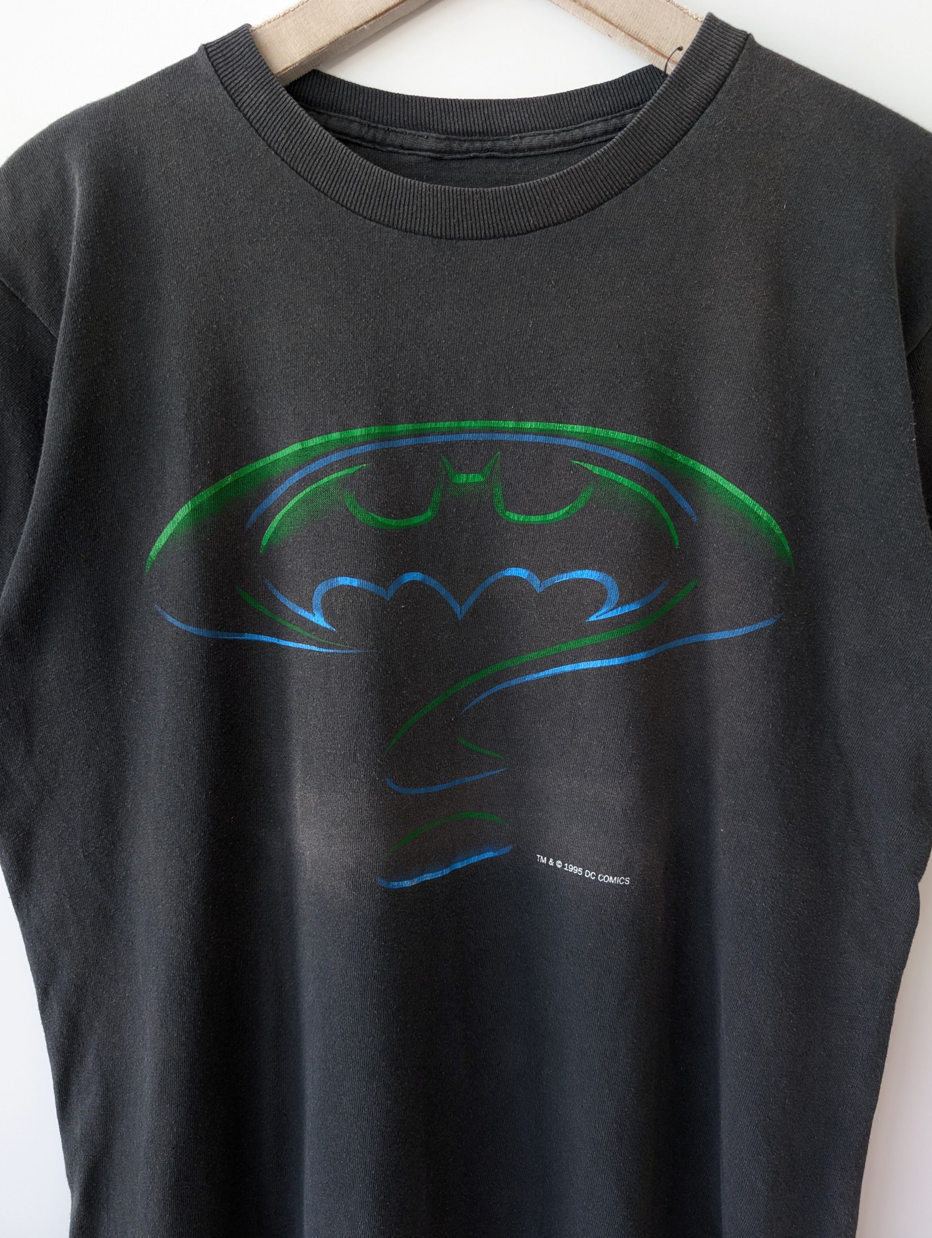 *Batman* RARE Shirt Logo 1995 Batman Forever Singlestichted (M)