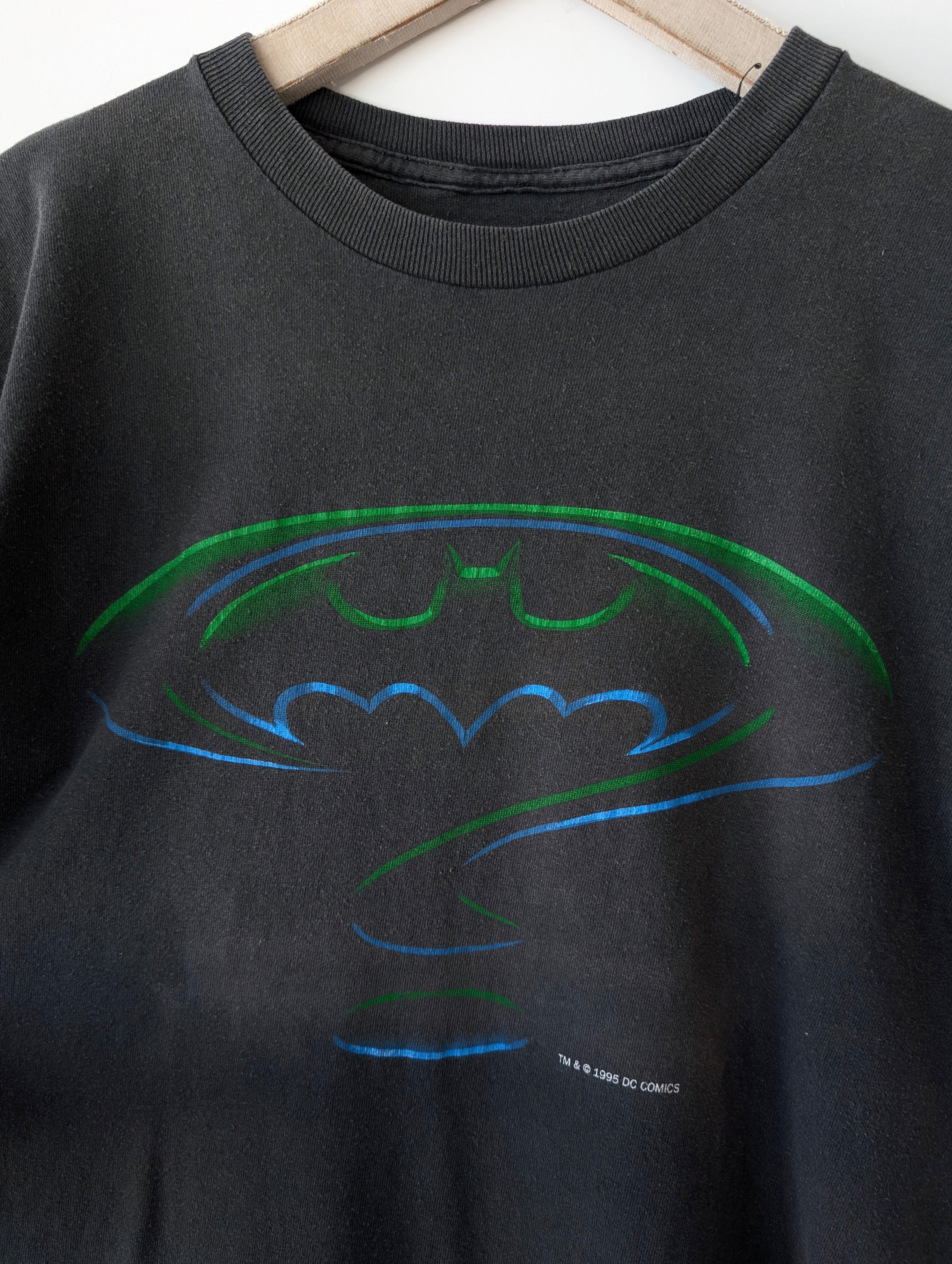 *Batman* RARE Shirt Logo 1995 Batman Forever Singlestichted (M)