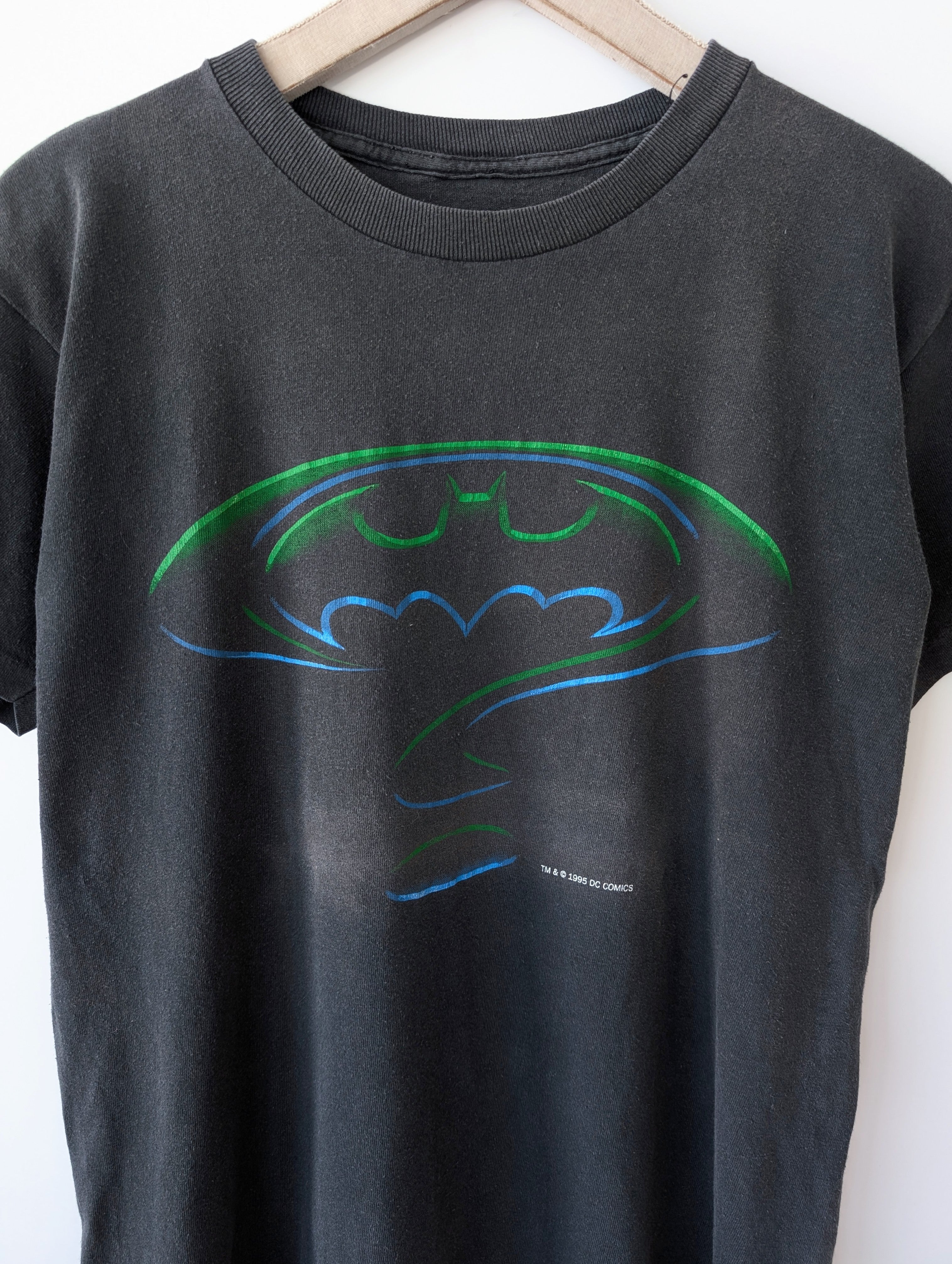 *Batman* RARE Shirt Logo 1995 Batman Forever Singlestichted (M)