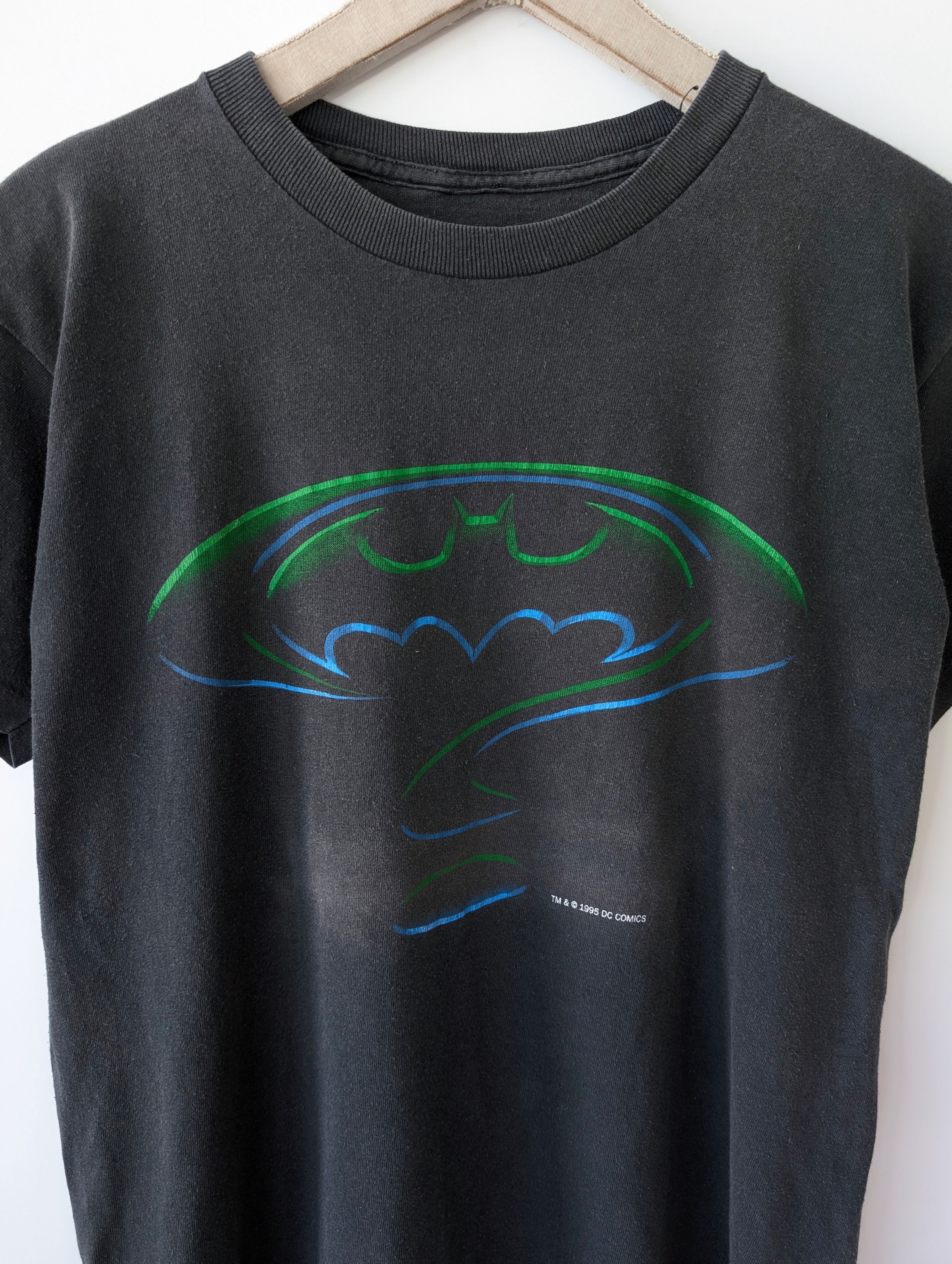 *Batman* RARE Shirt Logo 1995 Batman Forever Singlestichted (M)