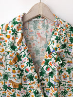 Lade das Bild in den Galerie-Viewer, *Kupferseide* Bluse Safari Print Handmade (XL)
