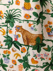 *Kupferseide* Bluse Safari Print Handmade (XL)