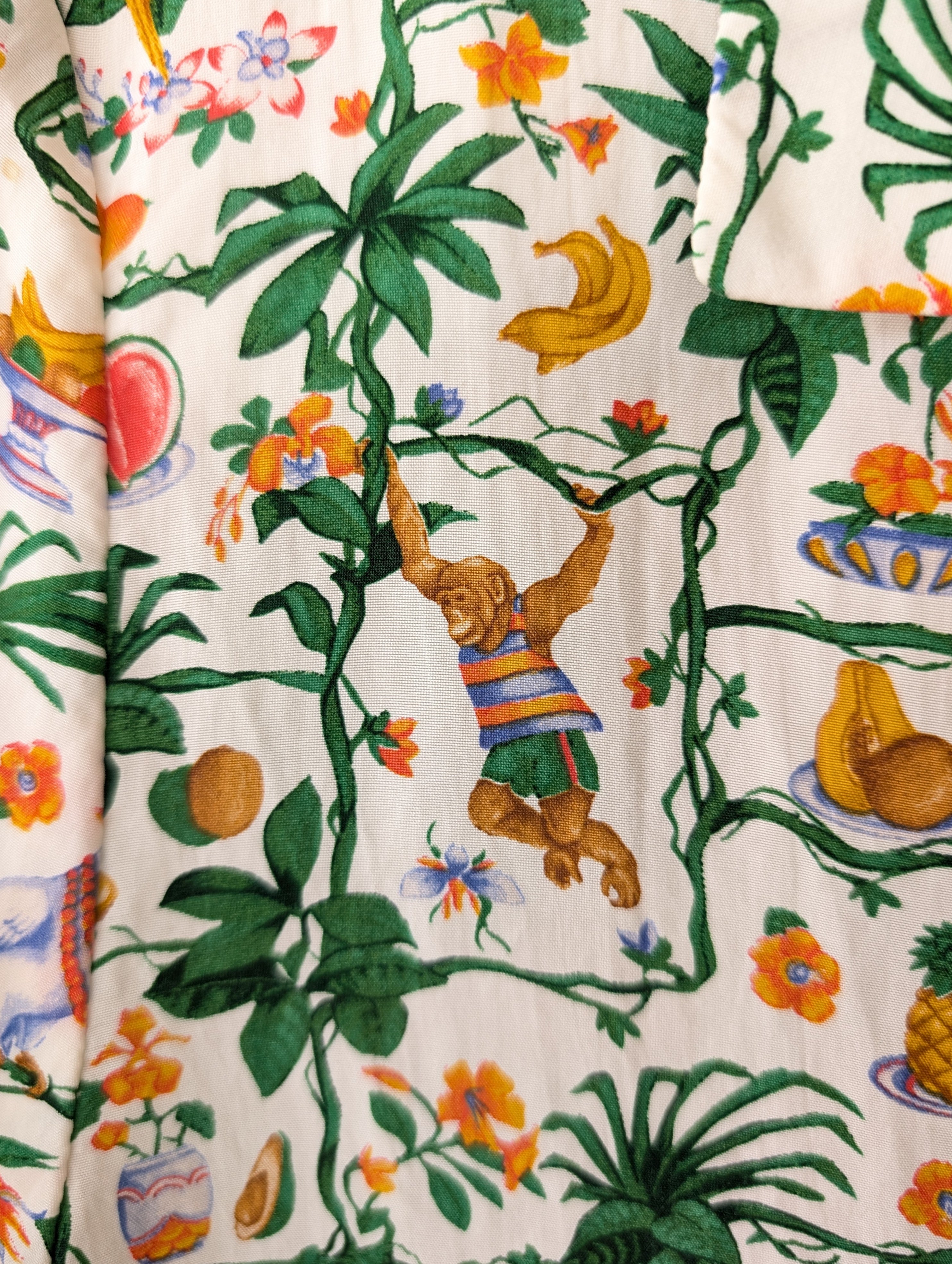 *Kupferseide* Bluse Safari Print Handmade (XL)