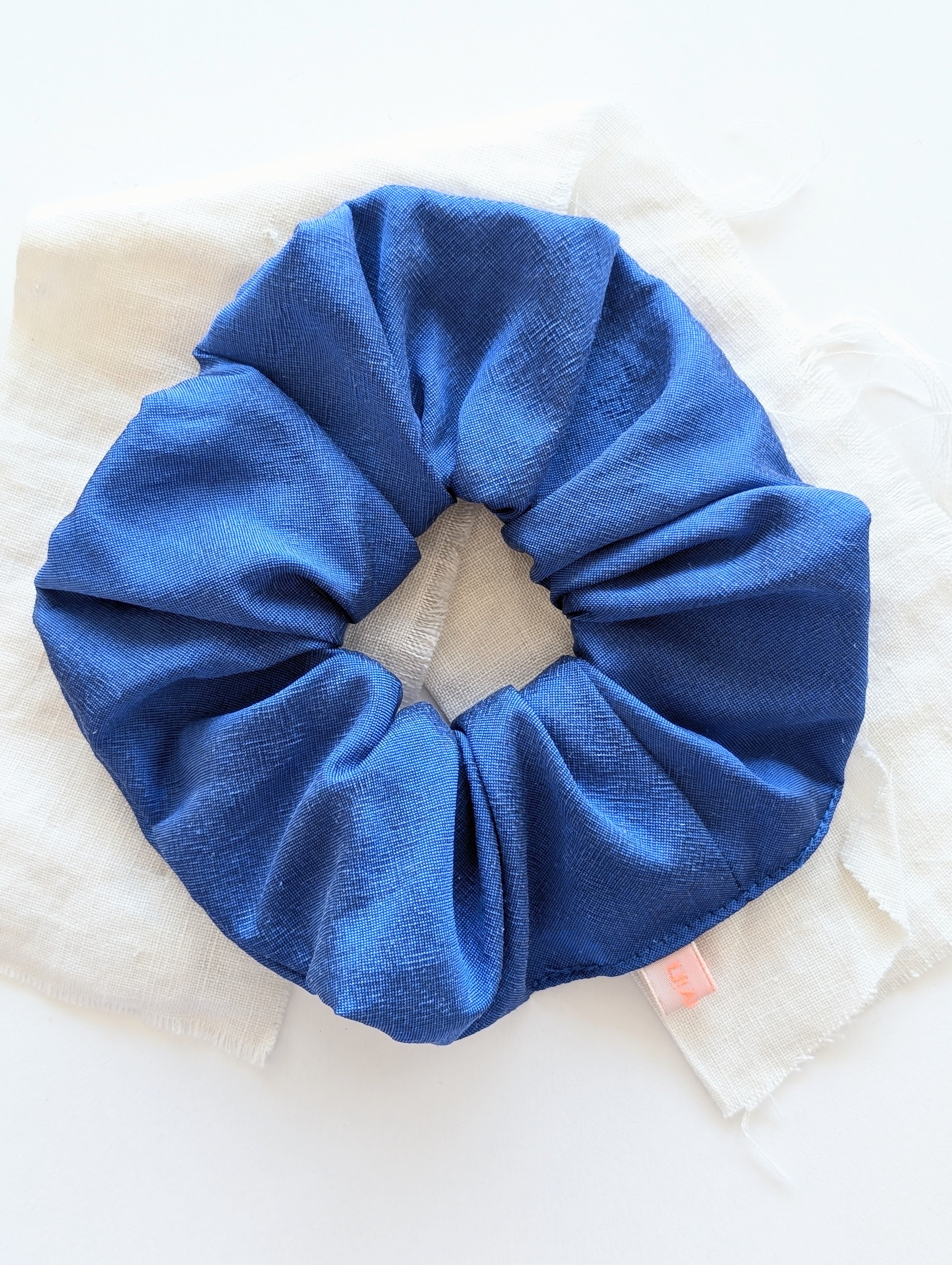 *Seide* Scrunchie Upcycling Royalblau