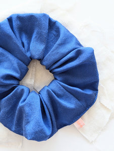 *Seide* Scrunchie Upcycling Royalblau