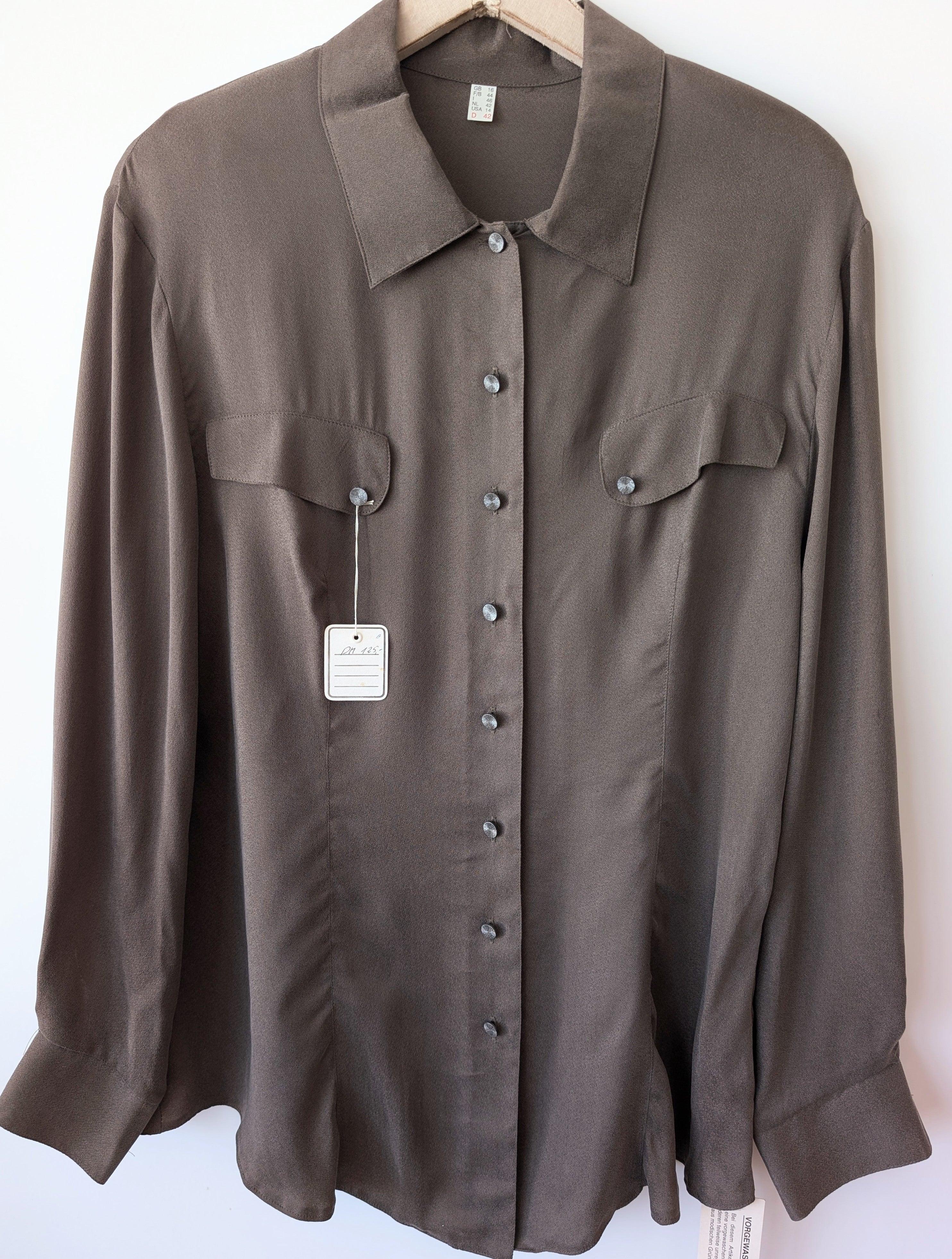 *Kupferseide* Bluse Khaki Deadstock (L)