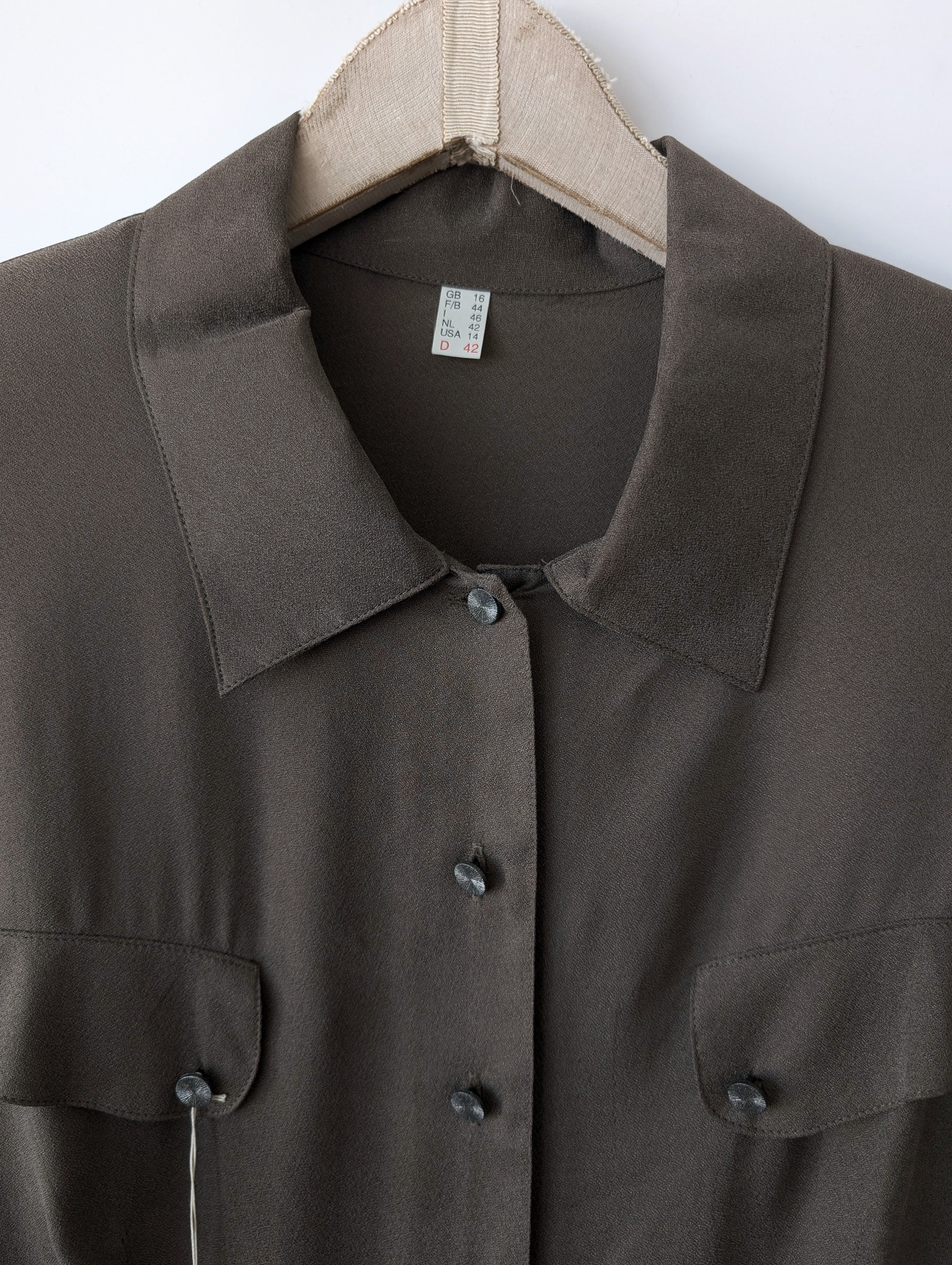 *Kupferseide* Bluse Khaki Deadstock (L)