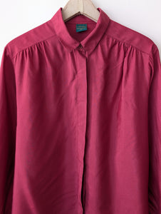 *Seide* Bluse Premium Basic Kirschrot (XL)