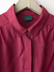 *Seide* Bluse Premium Basic Kirschrot (XL)