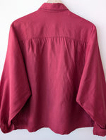 Lade das Bild in den Galerie-Viewer, *Seide* Bluse Premium Basic Kirschrot (XL)
