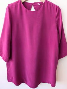 *Seide* Bluse Premium Basic Magenta (L)