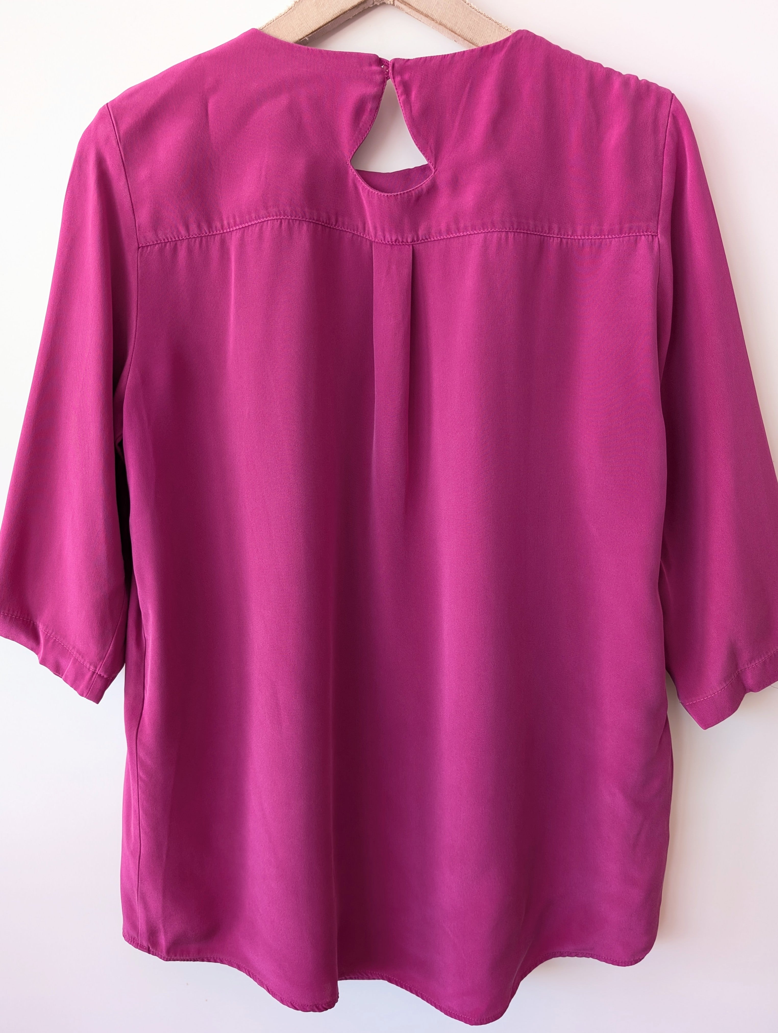 *Seide* Bluse Premium Basic Magenta (L)