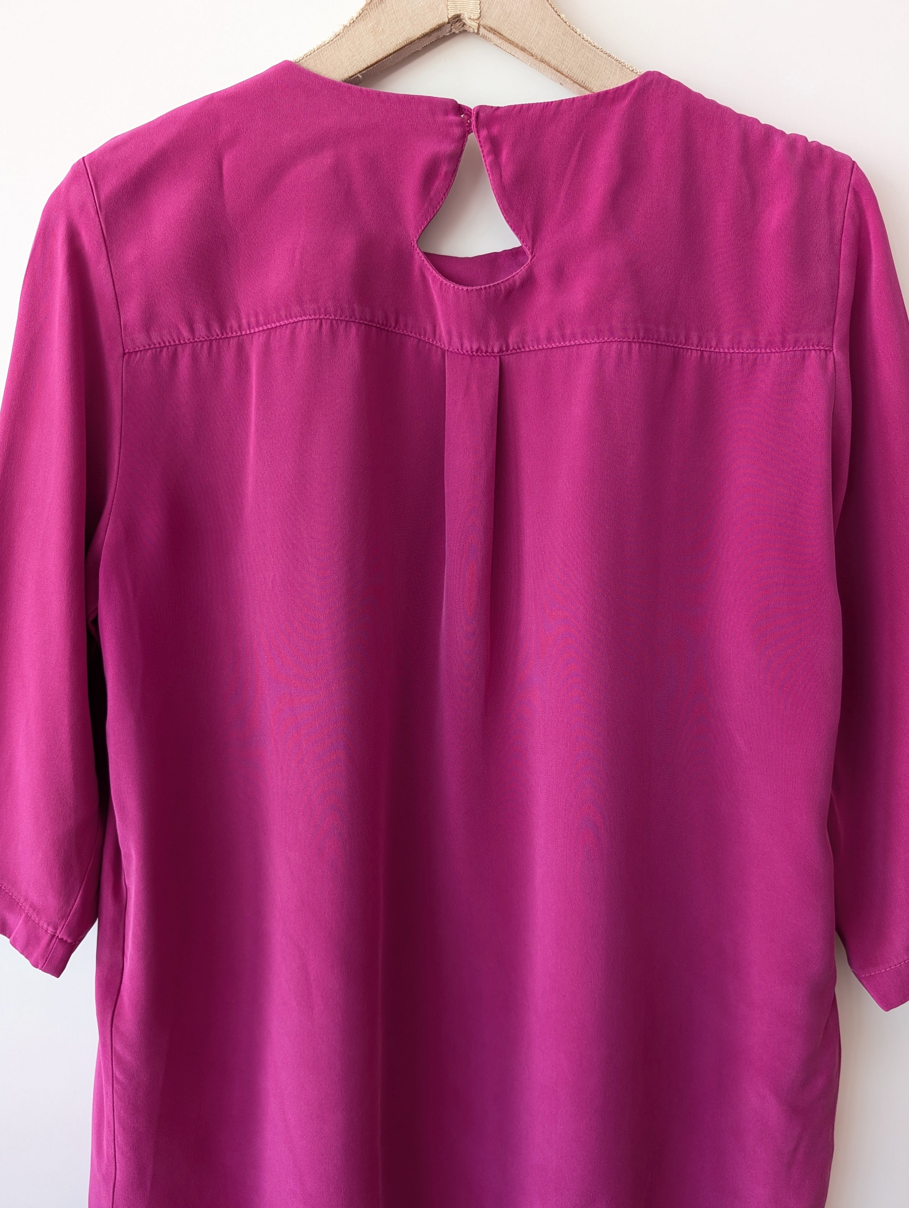 *Seide* Bluse Premium Basic Magenta (L)