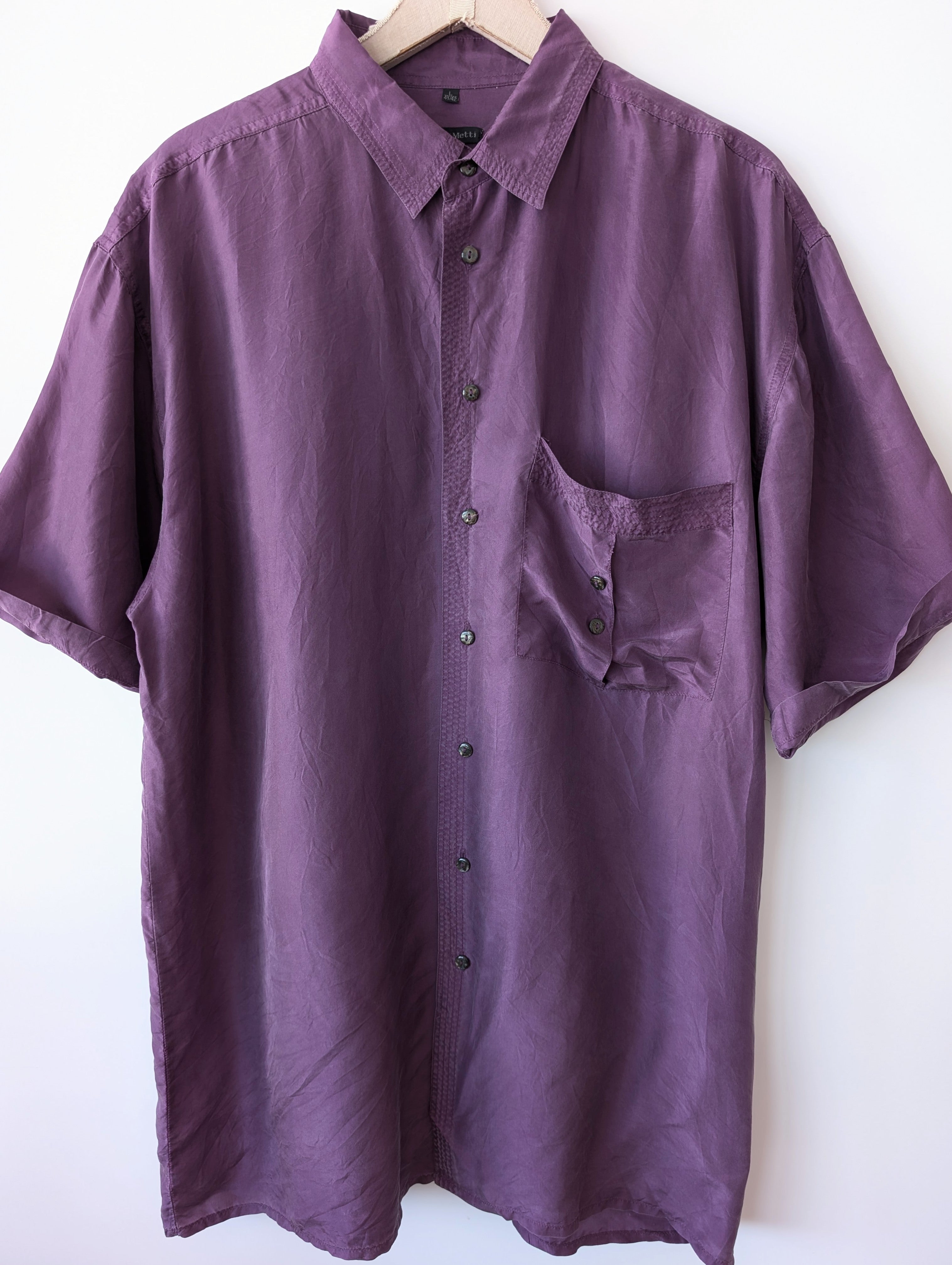 *Seide* Hemd Premium Basic Lila (L-XL)
