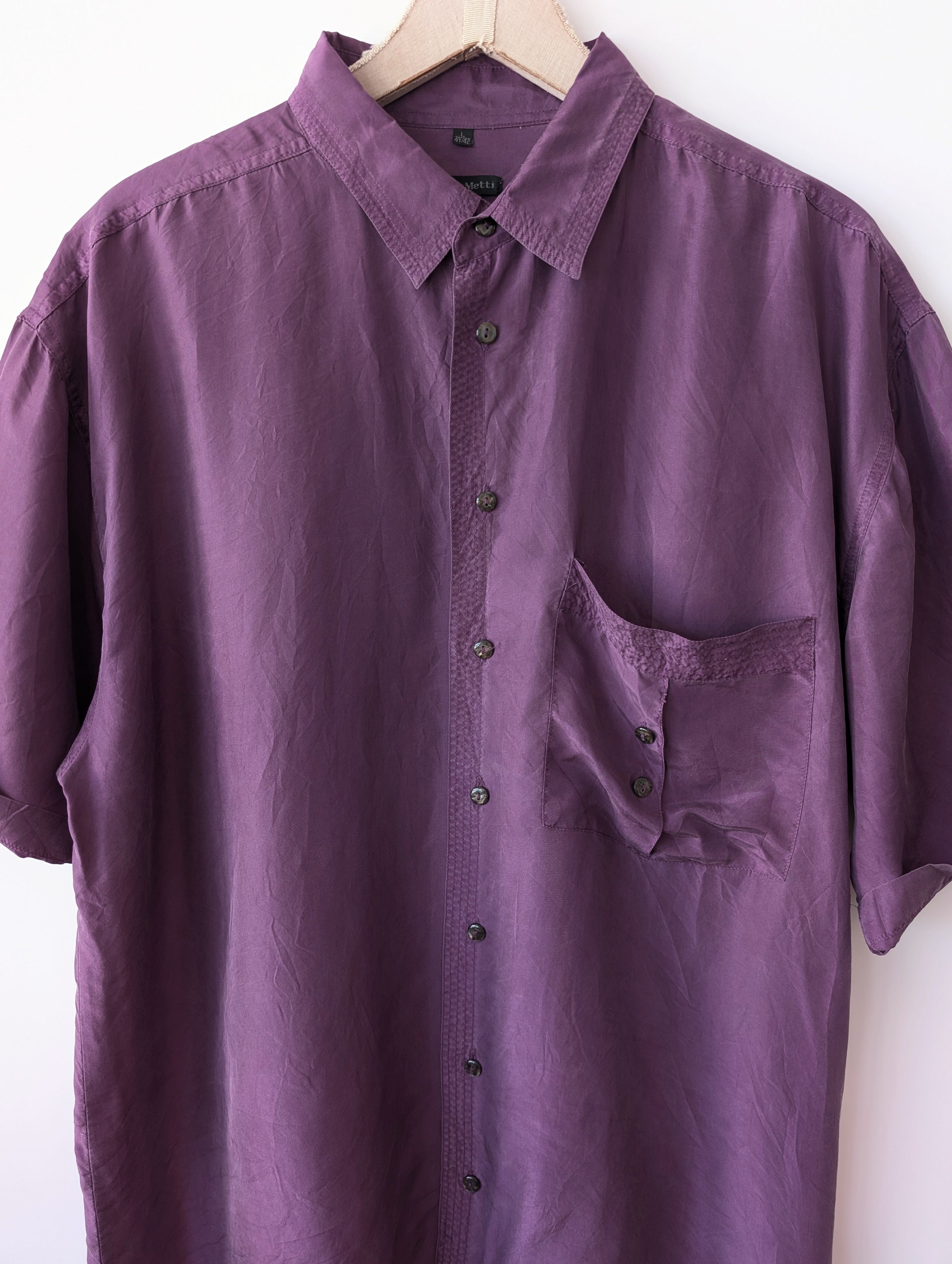 *Seide* Hemd Premium Basic Lila (L-XL)