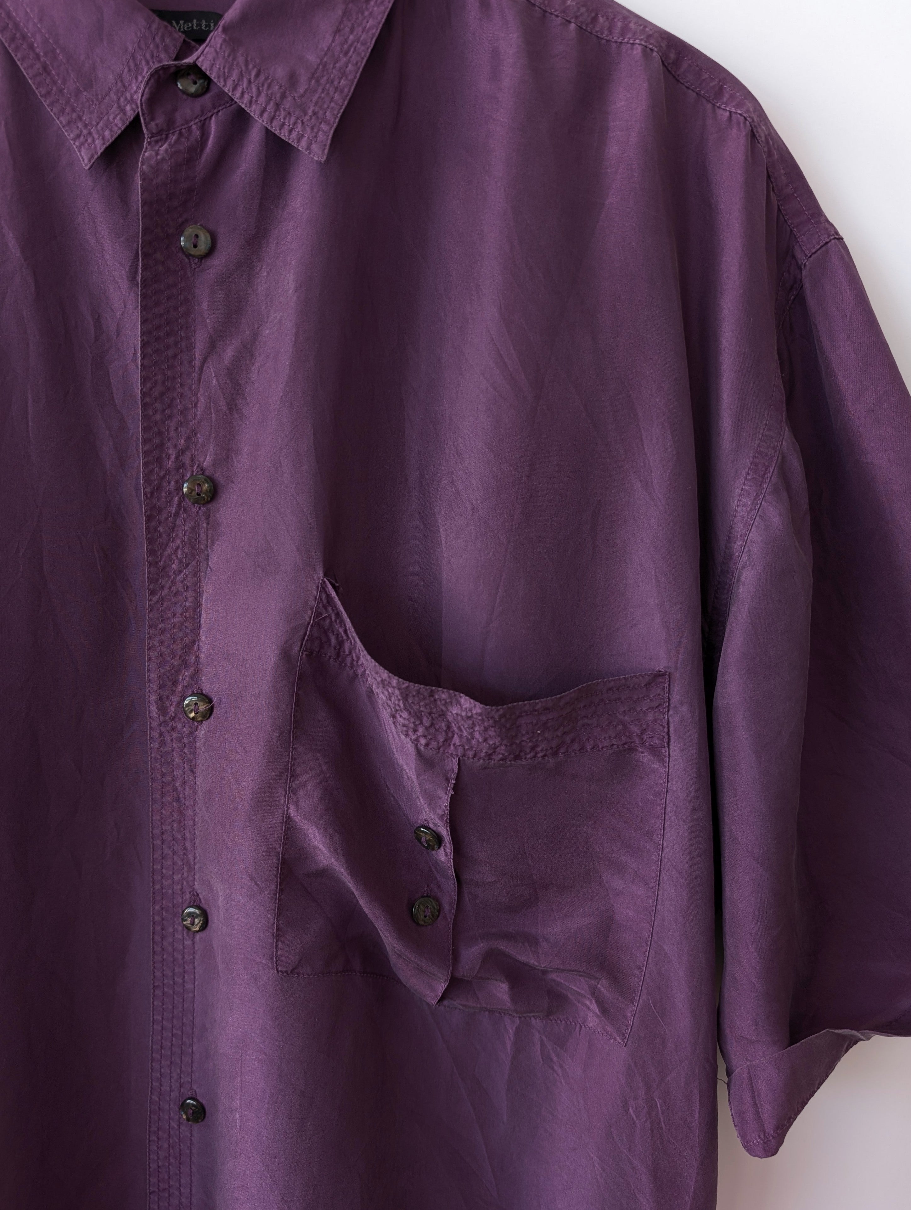*Seide* Hemd Premium Basic Lila (L-XL)