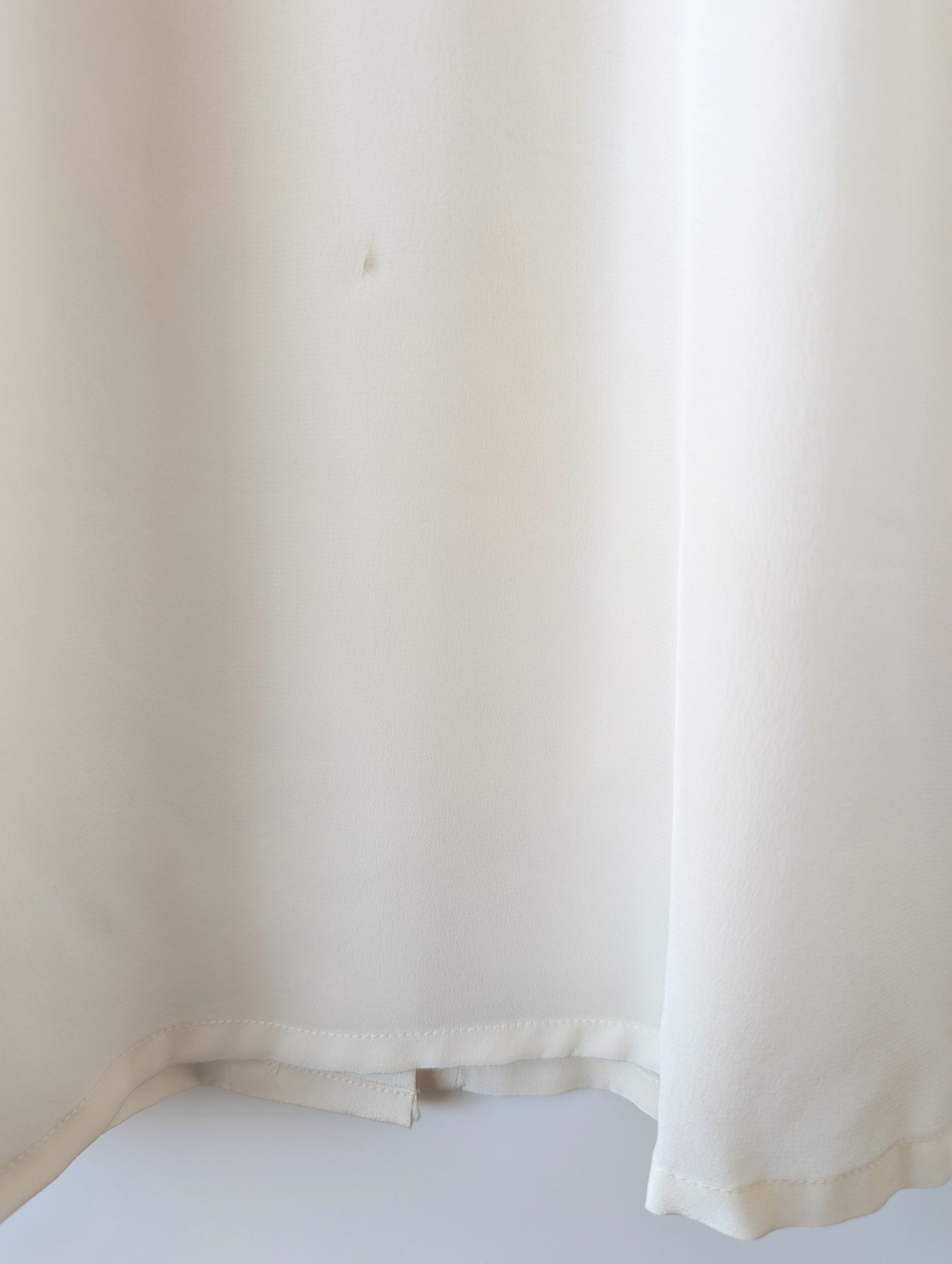 *Seide* RARE Bluse Basic Schleife Creme (M)