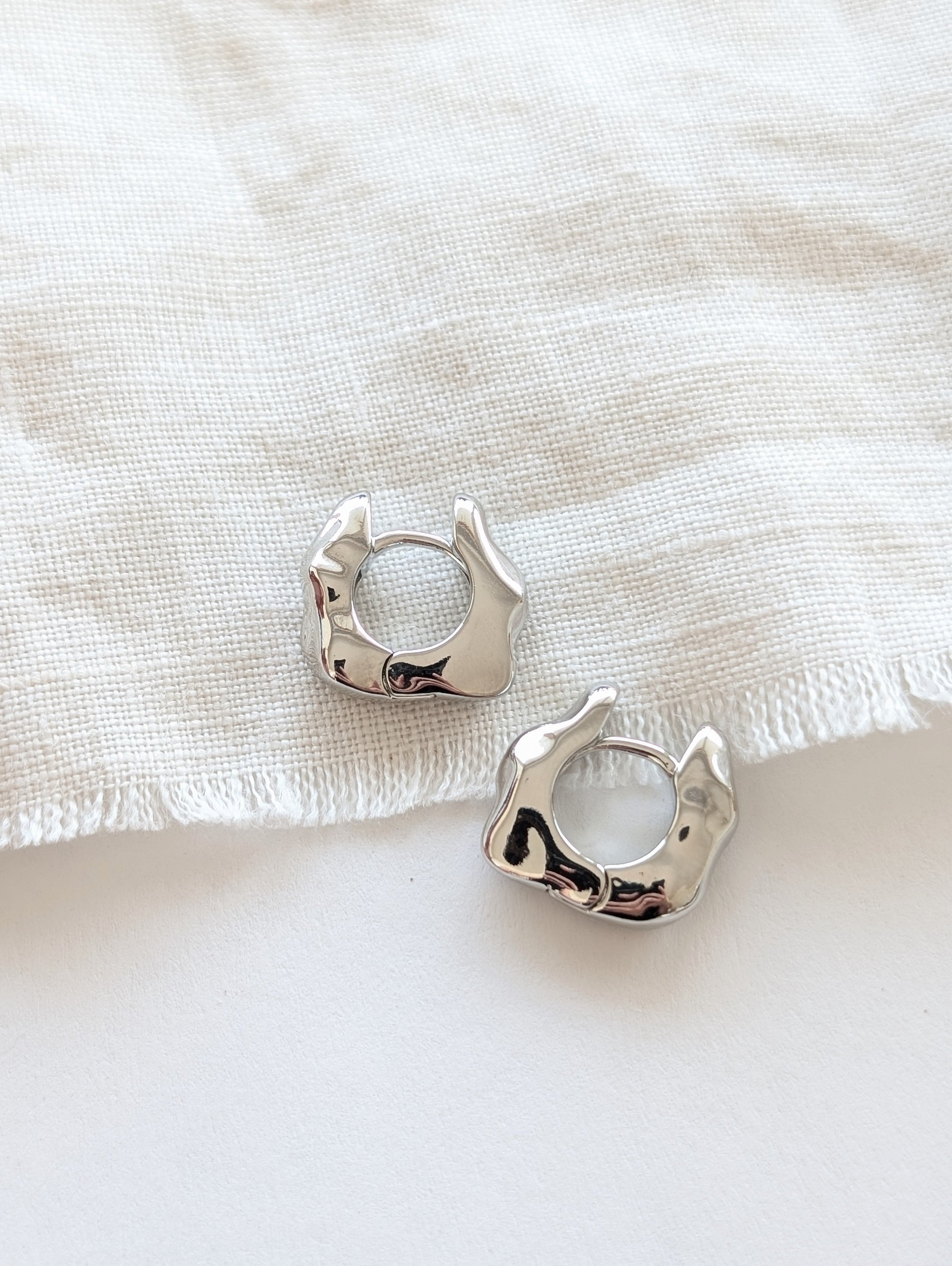 Creolen 14k Silber Chunky