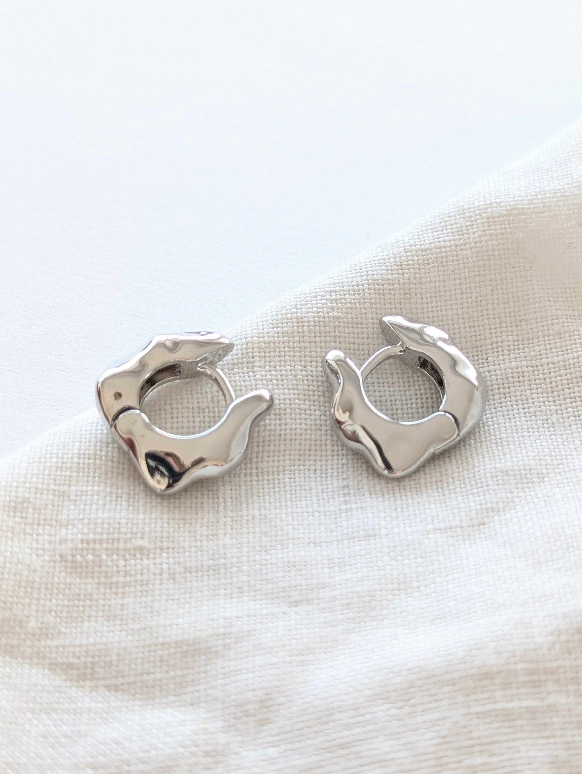Creolen 14k Silber Chunky