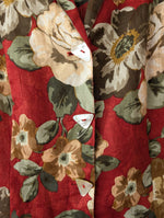 Lade das Bild in den Galerie-Viewer, *Leinen* Kleid 80s Rosen Rostrot (S)
