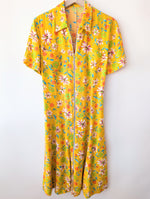 Lade das Bild in den Galerie-Viewer, Kleid 90s Blumen Print Gelb Pink (S-M)
