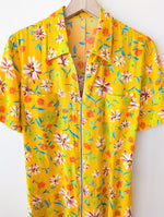 Lade das Bild in den Galerie-Viewer, Kleid 90s Blumen Print Gelb Pink (S-M)

