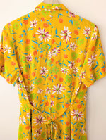 Lade das Bild in den Galerie-Viewer, Kleid 90s Blumen Print Gelb Pink (S-M)
