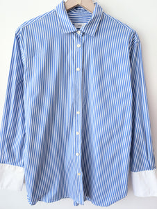 *Closed* Bluse Nadelstreifen Blau Manschetten (M)