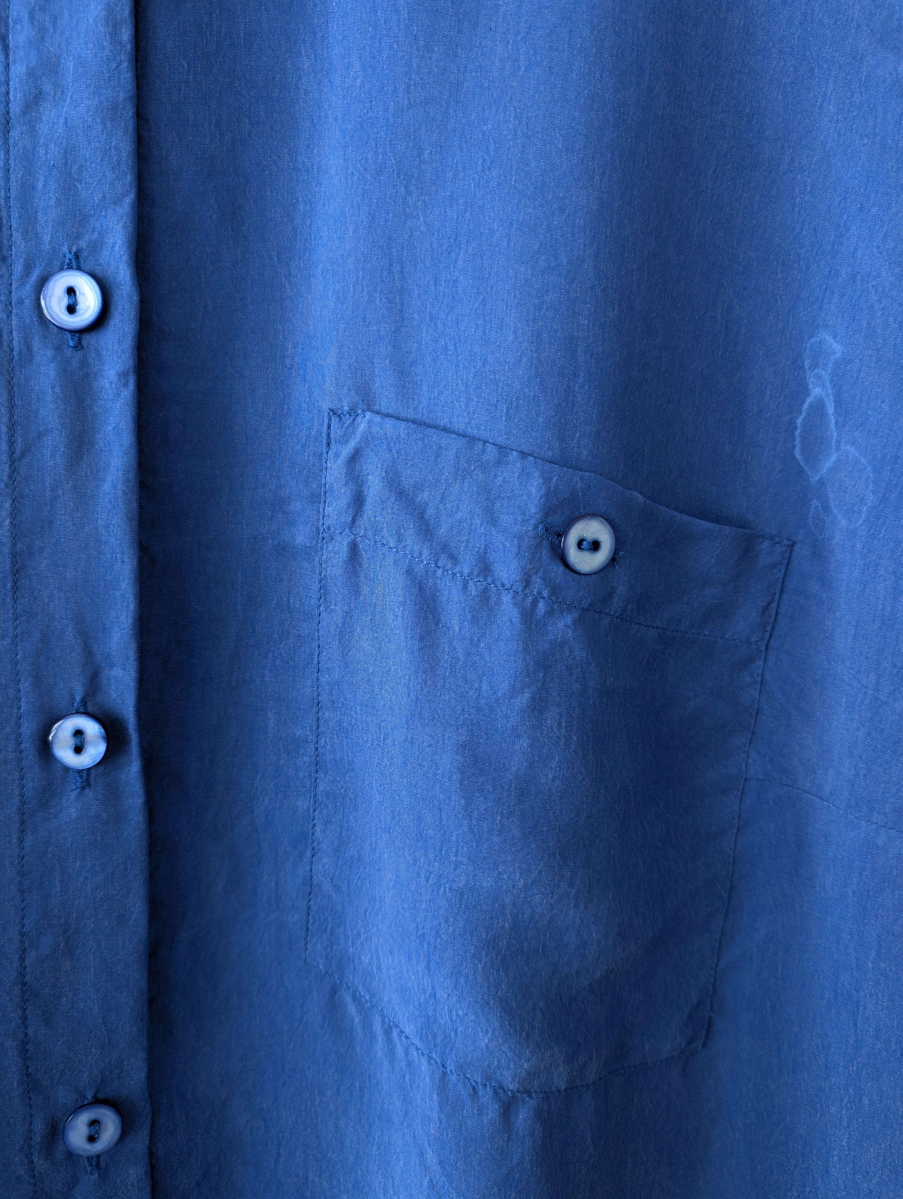 *Kupferseide* Bluse Azurblau Premium Basic (L-XL)
