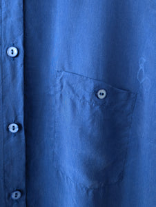 *Kupferseide* Bluse Azurblau Premium Basic (L-XL)