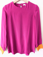 Lade das Bild in den Galerie-Viewer, *Seide* Bluse Premium Basic Pink Orange (M)
