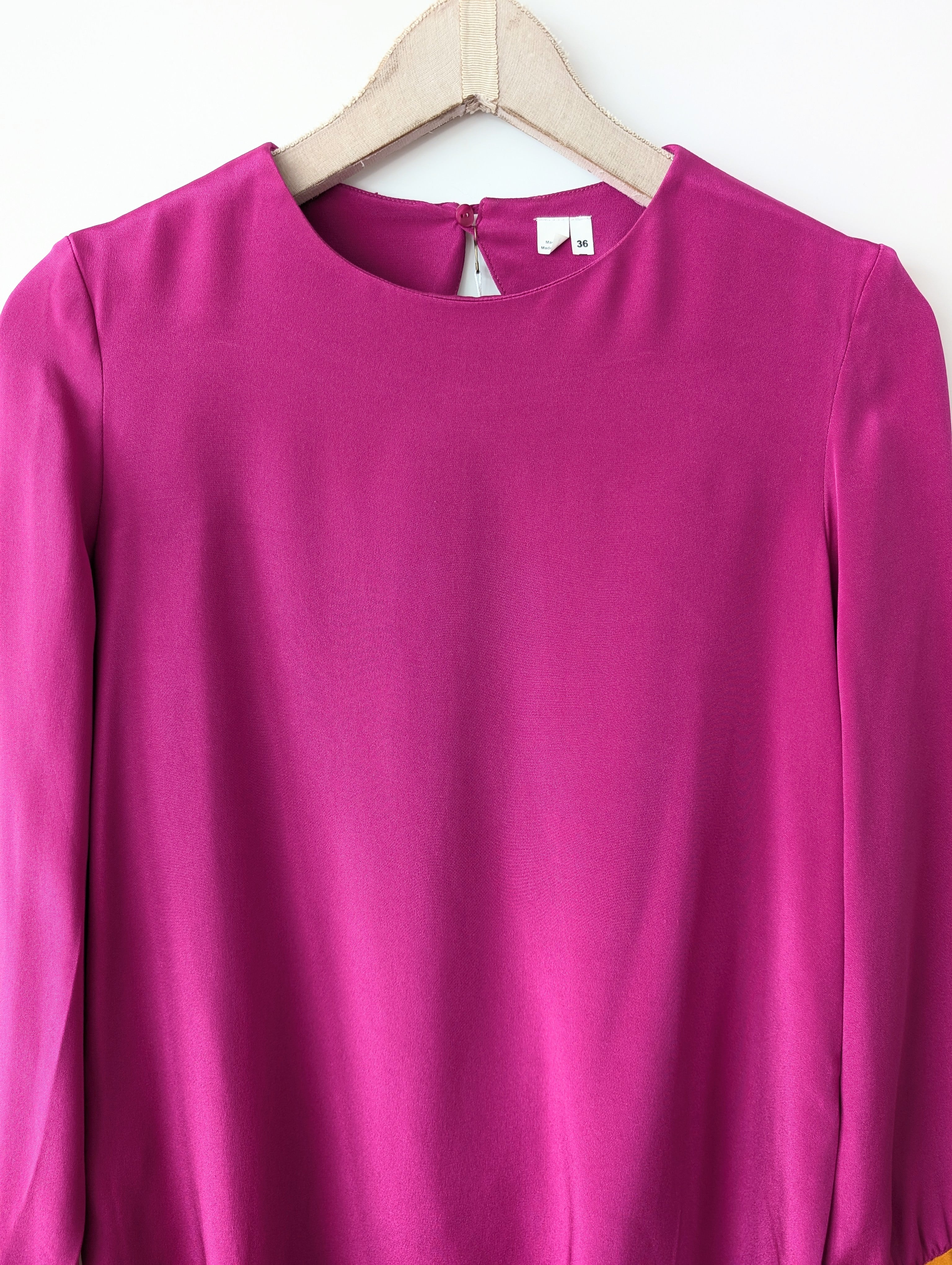 *Seide* Bluse Premium Basic Pink Orange (M)
