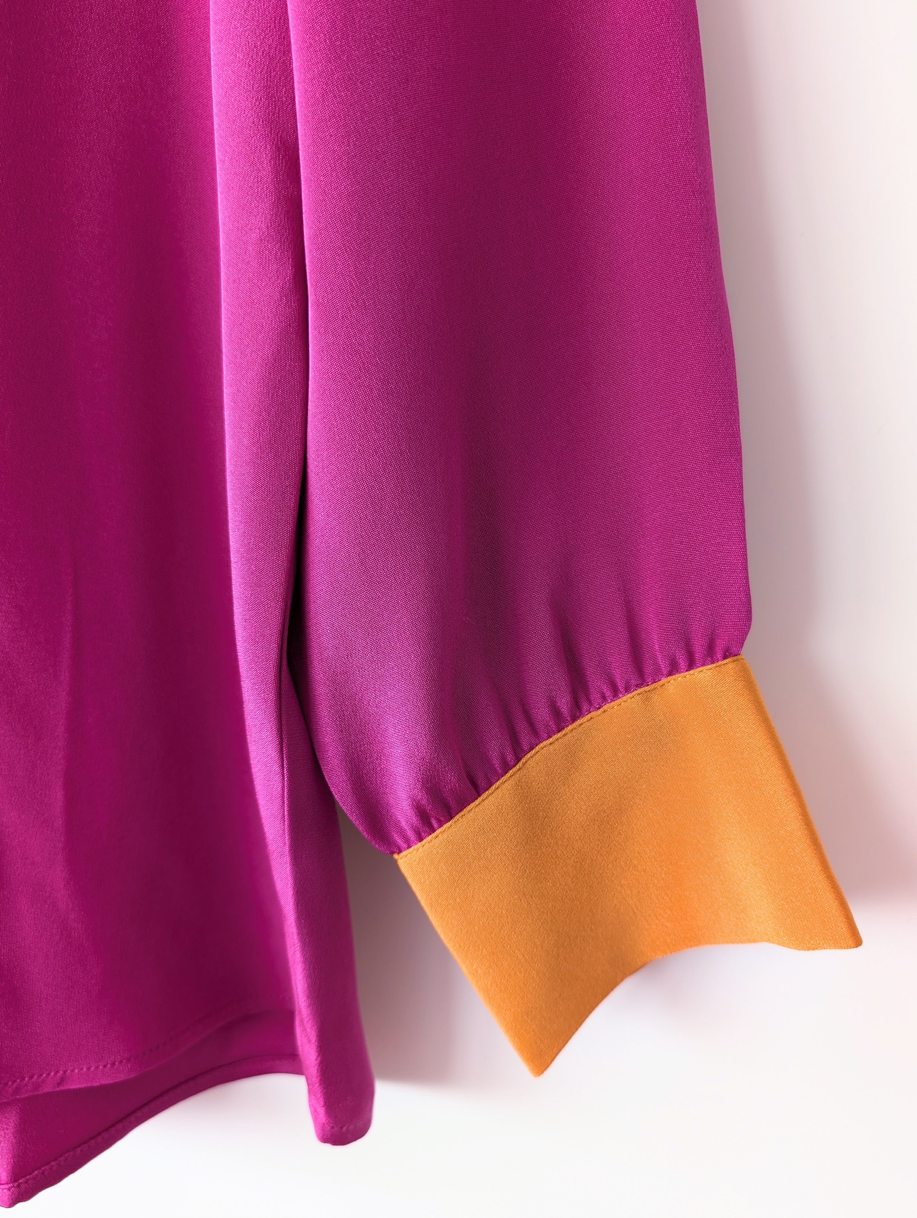 *Seide* Bluse Premium Basic Pink Orange (M)