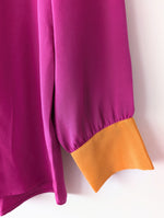Lade das Bild in den Galerie-Viewer, *Seide* Bluse Premium Basic Pink Orange (M)
