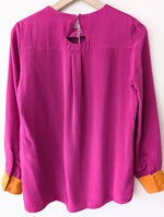 Lade das Bild in den Galerie-Viewer, *Seide* Bluse Premium Basic Pink Orange (M)
