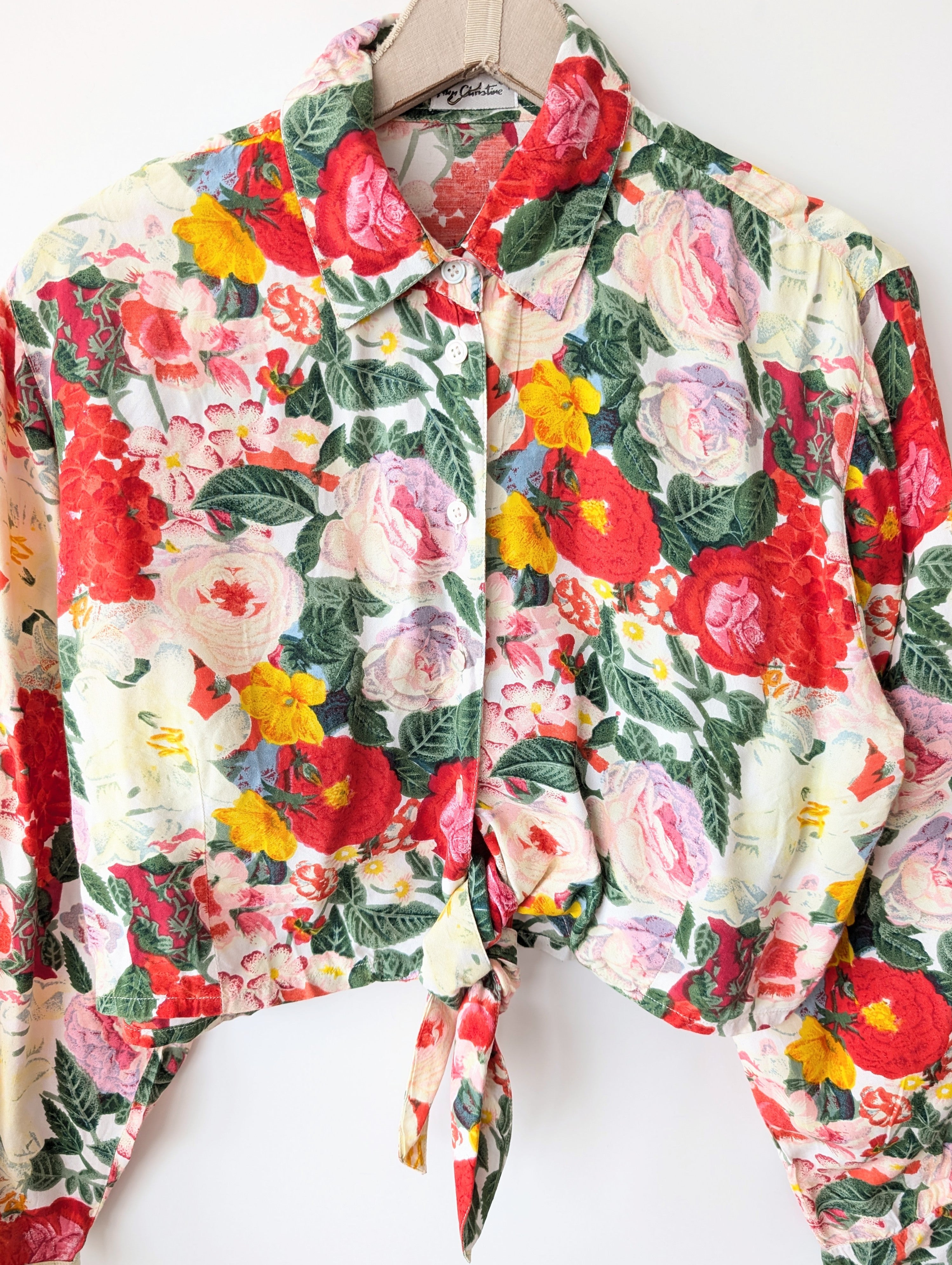 Bluse Cropped Bohemian Blumen Print (L)