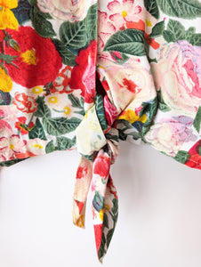 Bluse Cropped Bohemian Blumen Print (L)