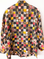 Lade das Bild in den Galerie-Viewer, *Kupferseide* Bluse 80s Geo Art Print (XL)
