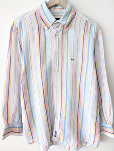 *Leinen* Hemd Pastell Nadelstreifen Rosa (L-XL)
