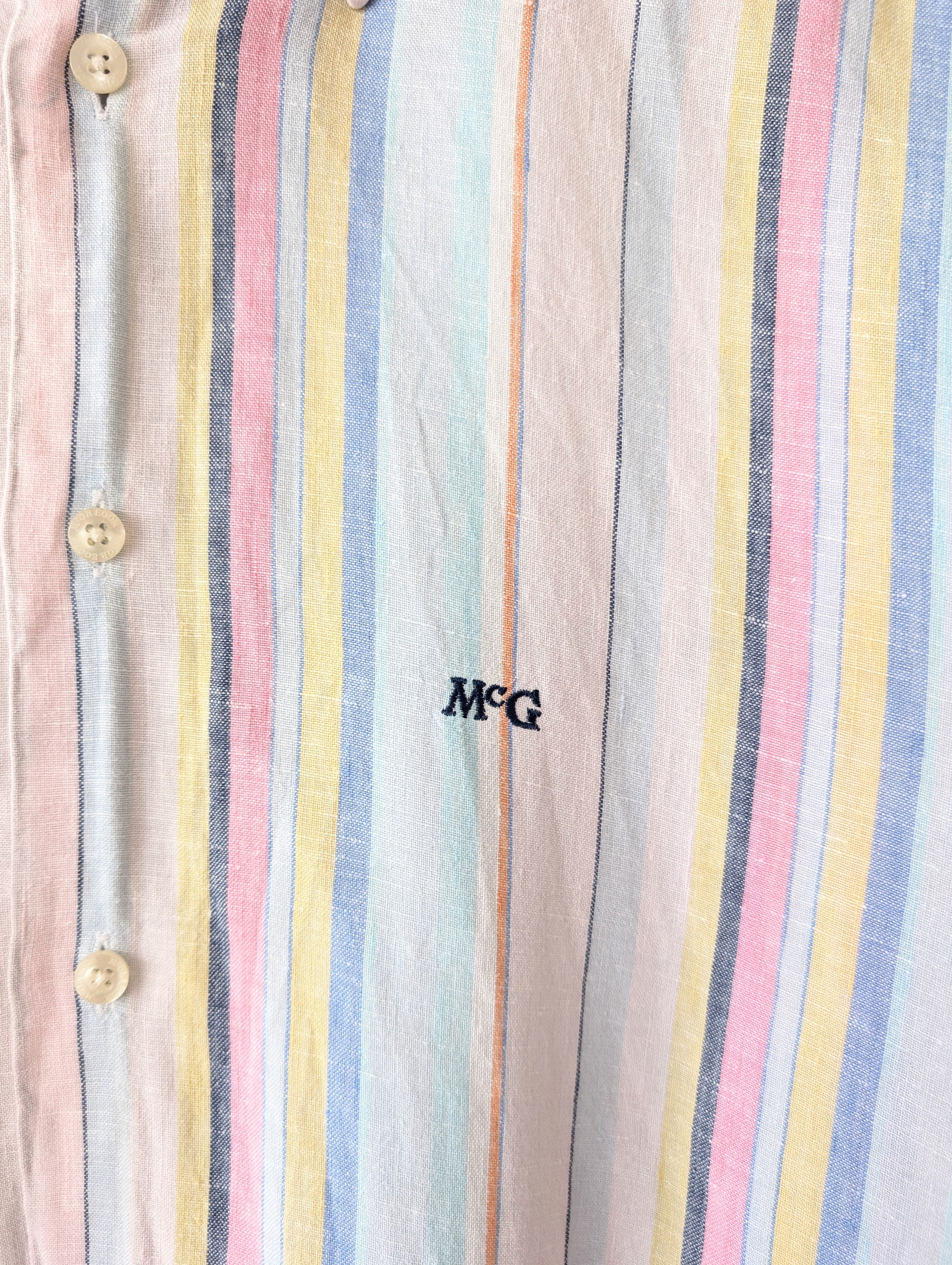 *Leinen* Hemd Pastell Nadelstreifen Rosa (L-XL)