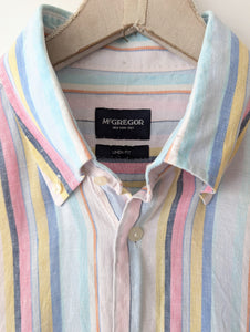 *Leinen* Hemd Pastell Nadelstreifen Rosa (L-XL)
