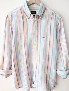 *Leinen* Hemd Pastell Nadelstreifen Rosa (L-XL)