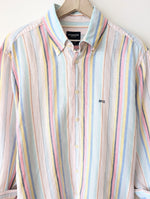 Lade das Bild in den Galerie-Viewer, *Leinen* Hemd Pastell Nadelstreifen Rosa (L-XL)

