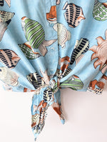 Lade das Bild in den Galerie-Viewer, Bluse Cropped Fisch &amp; Muschel Print (XXL)
