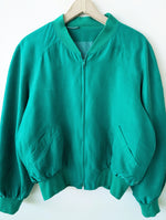 Lade das Bild in den Galerie-Viewer, *Seide* Blouson Bomber 80s Grün (L)
